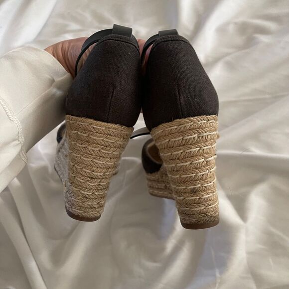 Michael Michael Kors Espadrilles Canvas and Leather Boho Wedges‎ Size 6 - Picture 7 of 12